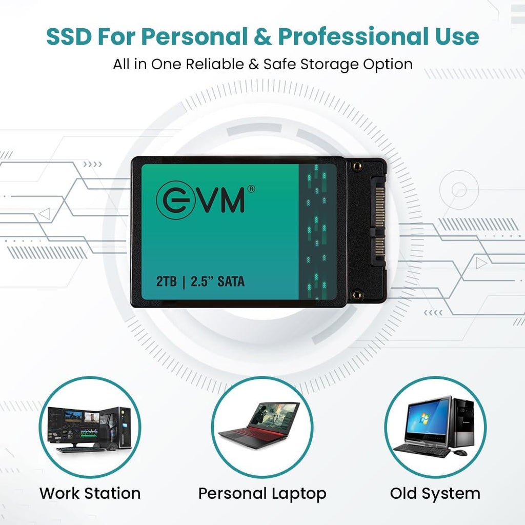 EVM 2TB 2.5 Inch SATA Internal SSD - Read: 550MB/s & Write: 500MB/s - SATA Solid-State Drive - 5Years Warranty (EVM25/2TB)