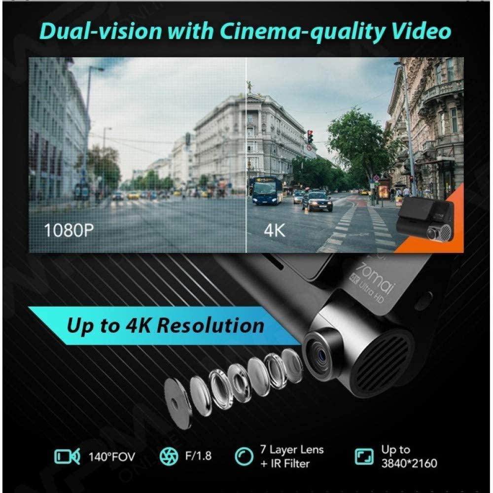 70mai A800S True 4K Dual Channel Car Dash Camera, 2160P Front & 1080P Rear, Built-in GPS Logger, IMX415 Sensor, ADAS, F1.8, 140° 7G Lens, 3D-DNR, 5GHz WiFi, Optional Parking Mode, Upto 128GB Supported - Triveni World