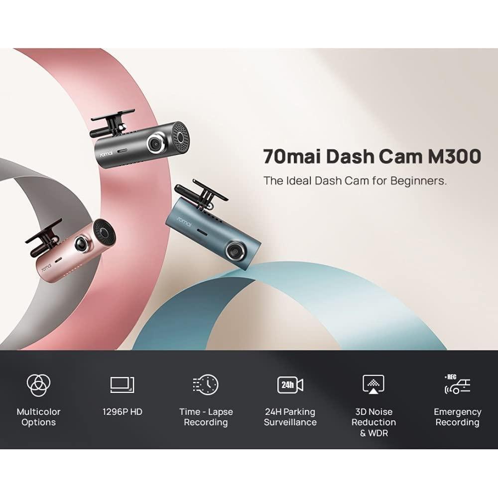 70mai M300 DashCam, 1.5K 1296P Full HD+, 3D-DNR, WDR, G-Sensor, Wi-Fi, App Playback & Share, Optional Parking Monitoring - Triveni World