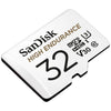 SanDisk 32GB High Endurance Video MicroSDHC Card with Adapter for Dash Cam and Home Monitoring Surveillance Systems - C10, U3, V30, 4K UHD, Micro SD Card - SDSQQNR-032G-GN6IA