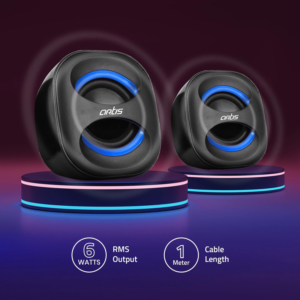 Artis Mini 2.0 USB Multimedia Speakers (Blue)