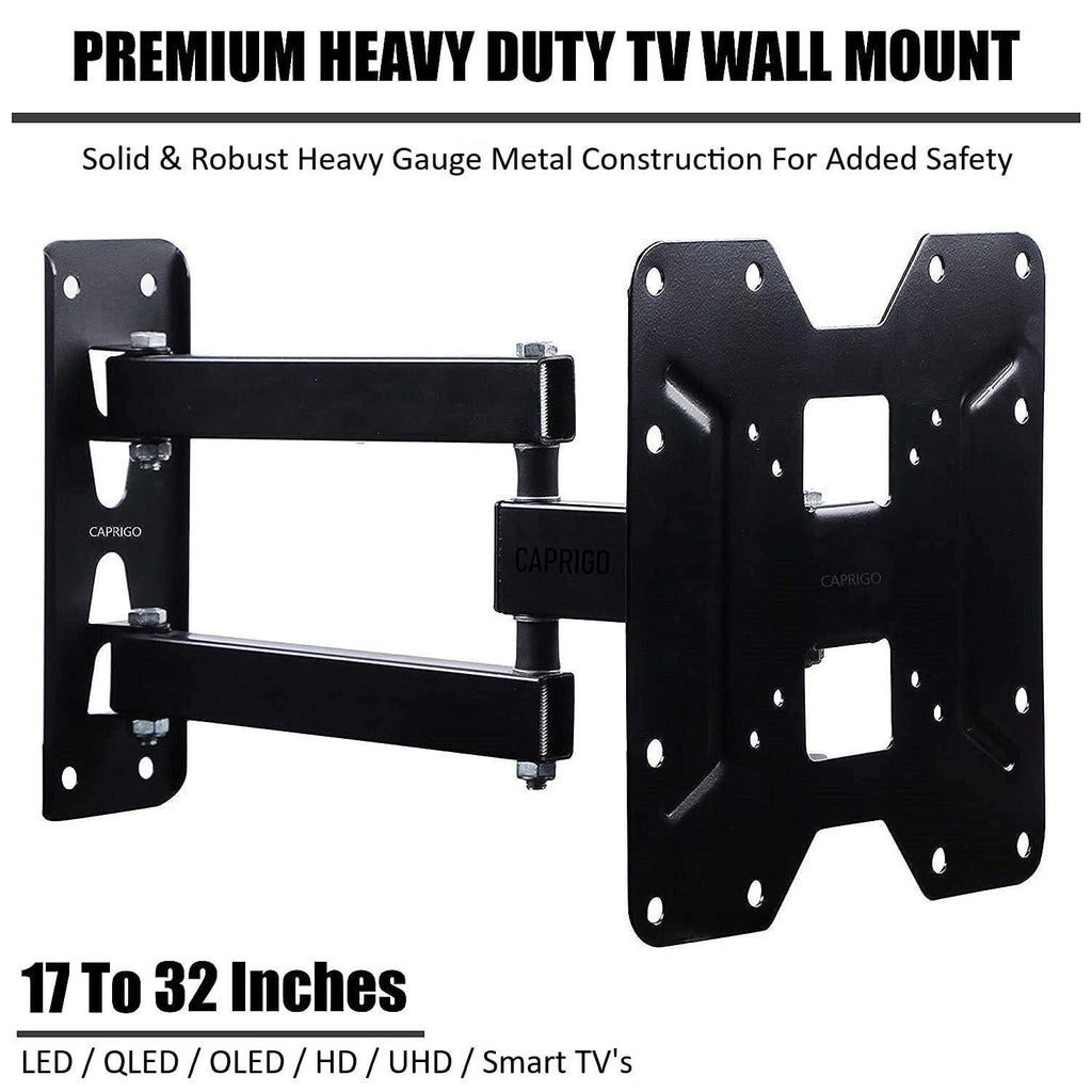 Caprigo Heavy Duty TV Wall Mount Bracket for 17 to 32 inch LED/HD/Smart TV’s, Swivel Rotatable Universal TV Wall Mount Stand (M466)