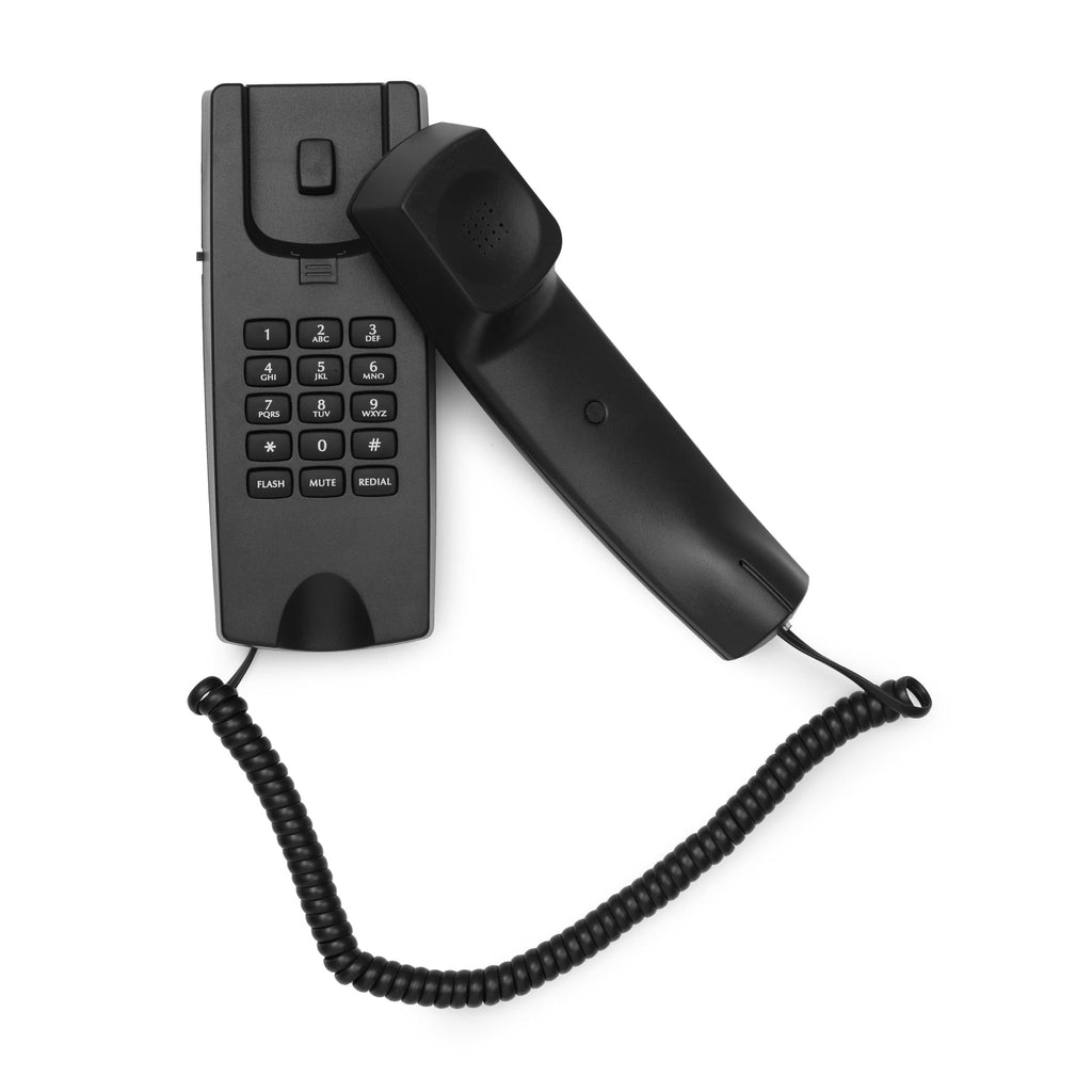 Hola! TF 510 Corded Landline Phone, Wall/Desk Mountable, Clear Call Quality, Compact Design, Redial/Mute/Hold Function (Made in India) (Black)