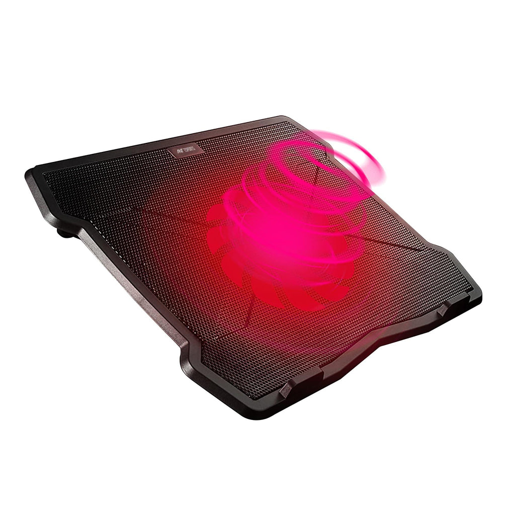 Ant Esports NC130 Ultra Slim and Sturdy Portable Laptop Cooling Pad with 1 * 1 125mm Quiet Red LED,Anti Skid Height Adjustable Stand, 1 USB Ports Supports 10 to 15.6 Inch Laptop