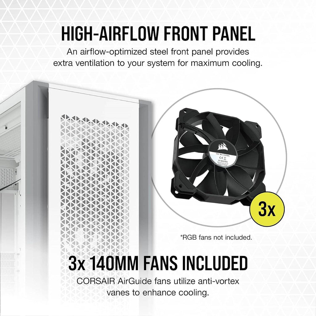 Corsair 7000D Airflow Full-Tower Alloy Steel ATX Computer Case/Gaming Cabinet - White - CC-9011219-WW