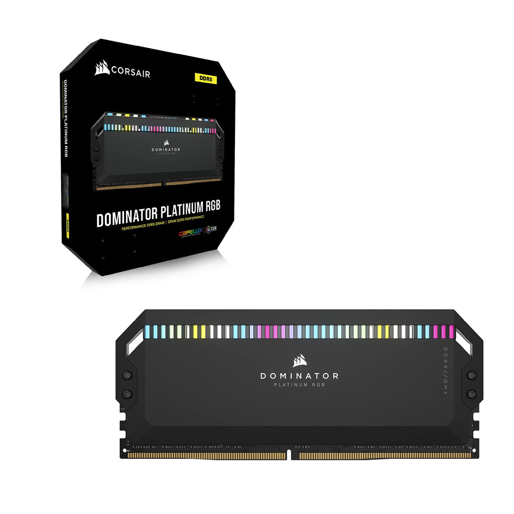 CORSAIR Dominator Platinum RGB DDR5 RAM 64GB (4x16GB) 6400MHz CL32 Intel XMP iCUE Compatible Computer Memory - Black (CMT64GX5M4B6400C32)