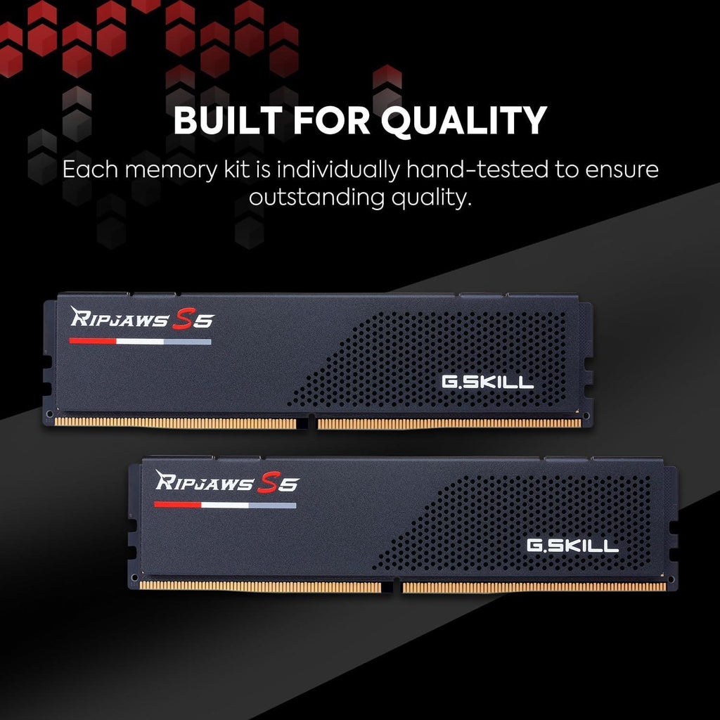 G.SKILL RipJaws S5 Series (Intel XMP) 64GB (2 x 32GB) DDR5 6000 Mhz CL36-36-36-96 1.35V Desktop Memory RAM - F5-6000J3636F32GX2-RS5K