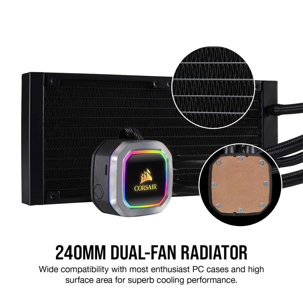 Corsair Hydro Series H100i RGB Platinum Liquid CPU Cooler Cold Plate and Low-Noise Pump (CW-9060039-WW)