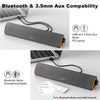 SOULION R50 Bluetooth Computer Speakers, 3.5mm PC Sound Bar for Desktop Monitor, Wired USB Powered & Colorful RGB Lights with Switch Button, Stereo Surround Sound Soundbar PC Spearkers for Computer