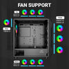 Ant Esports ICE- 410TG Mid- Tower Computer Case/Gaming Cabinet with Type C - Black | Support E-ATX, ATX, M-ATX, ITX | Pre-Installed 3 x 120 mm ARGB Front Fans and 1 x 120mm ARGB Rear Fan