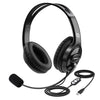 BigPassport USB Headphone with mic, Wired Over Ear Computer Laptop Headphones for Skype, Zoom Online Classes, Office & Call Centre Model- Pro-Tech 493 with mic Black