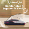 ZEBRONICS Newly Launched Blanc Slim Wireless Mouse with Rechargeable Battery, BT + 2.4GHz, 4 Buttons, 800/1200/1600 DPI, Silent Operation, Multicolor LED Lights