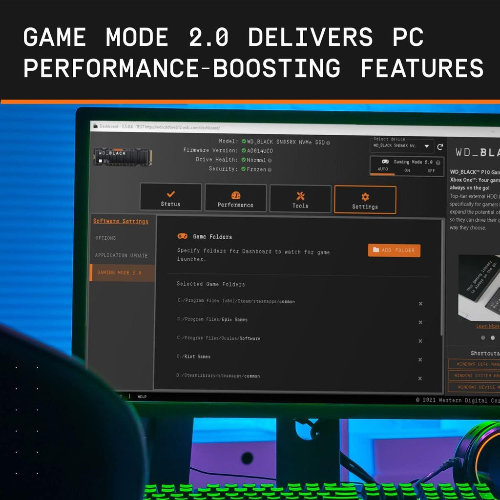 WD_Black SN850X NVMe™ SSD Gaming Storage with Heatsink, 2TB