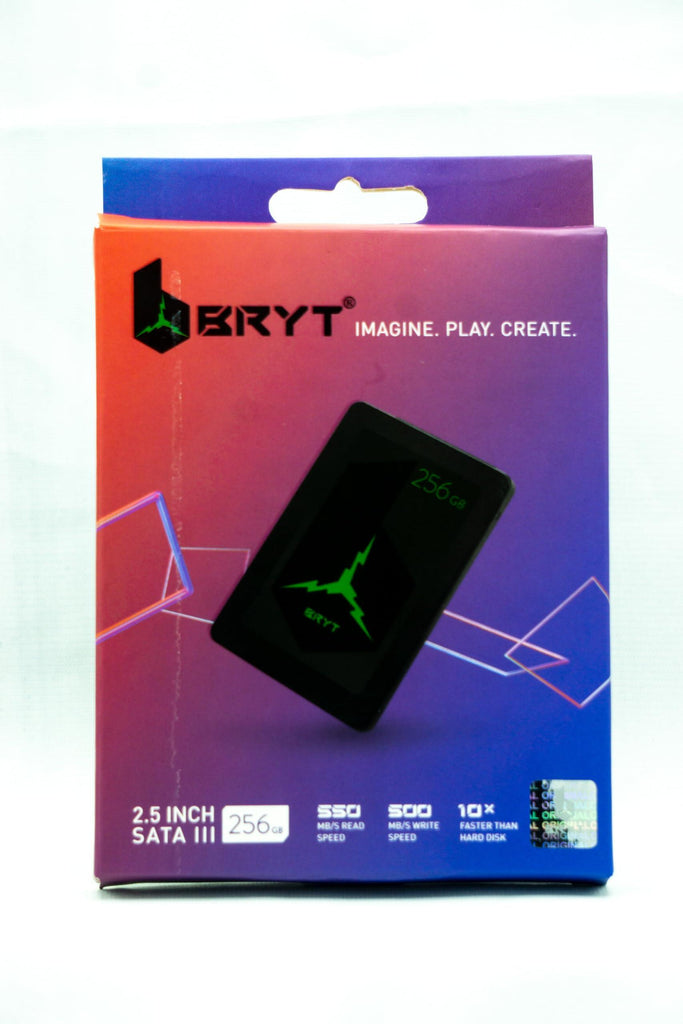 BRYT-256-SSD,Black,500 MBs Write,500 MBs Read, Light Weight, Portable 10X Faster Than Hard Disk, 256GB