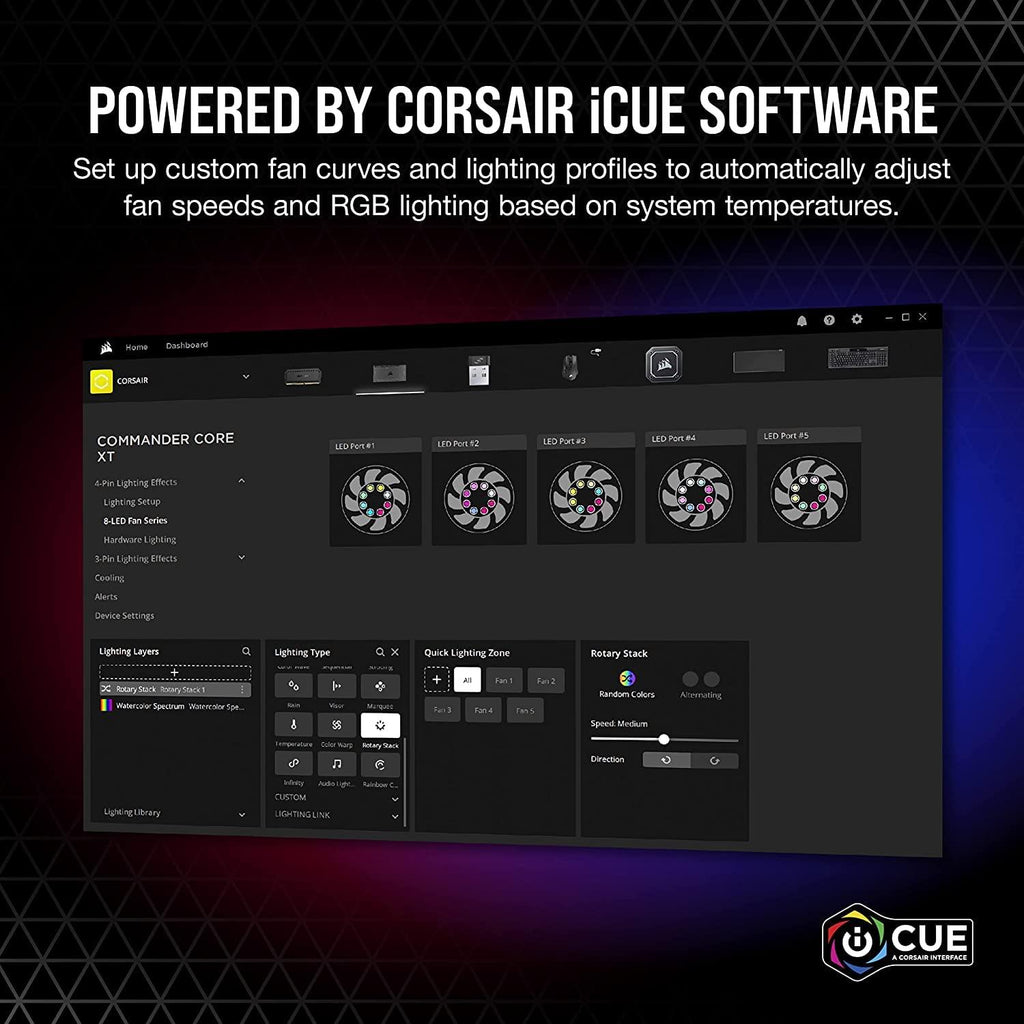 CORSAIR iCUE Commander CORE XT, Digital Fan Speed and RGB Lighting Controller