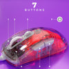 Zebronics Krystal Transparent Premimum Gaming Mouse with Upto 7200 DPI, 7 Buttons, Braided Cable, High Resolution Sensor, Windows Software with RGB LED Light Modes