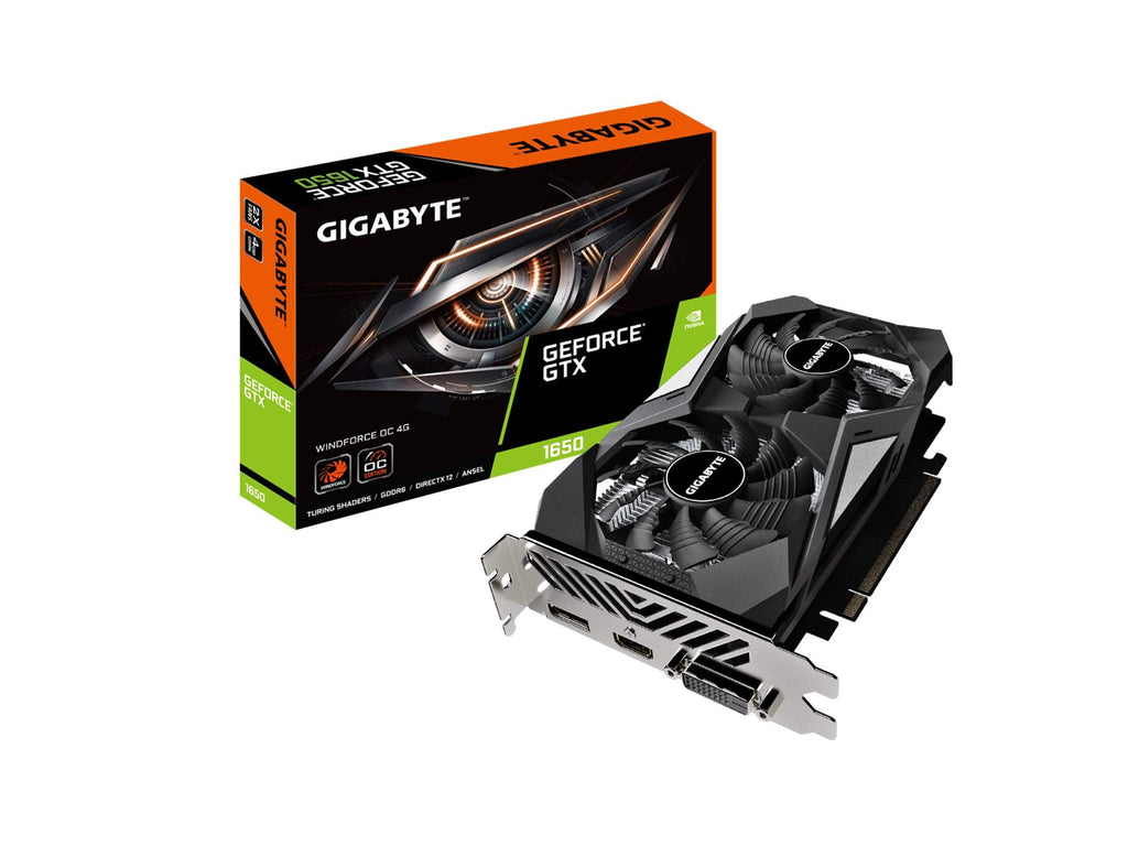 GIGABYTE pci_e_x16 GeForce GTX 1650 D6 WINDFORCE OC 4G (rev. 2.0) Graphics Card, 172mm Compact Size, 4GB 128-Bit GDDR6, GV-N1656WF2OC-4GD REV2.0 Video Card