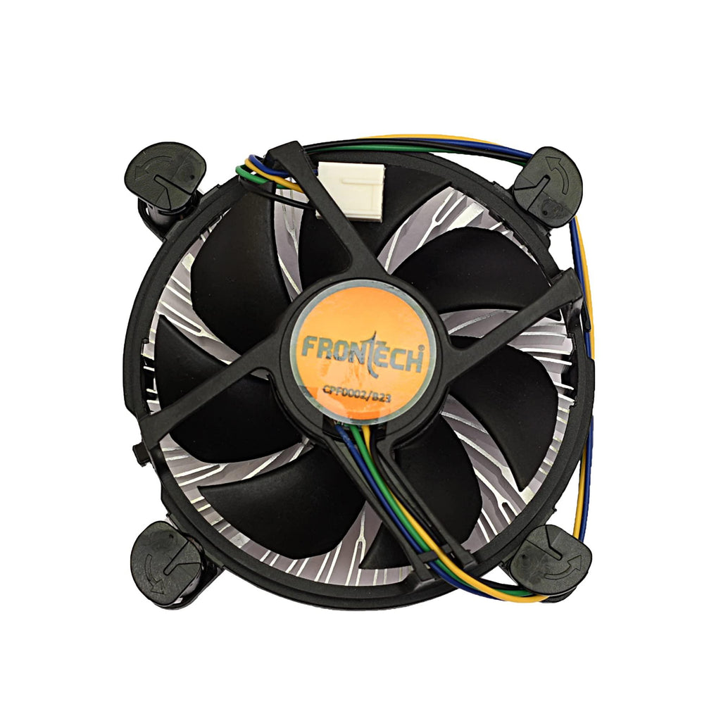 FRONTECH 775/1155 CPU Cooling Fan with Universal Socket & Heat Sink for Better Air Circulation, Super Silent, De-Vibrating, HS Sunflower Design, (CPF-0002, Black)