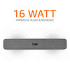 amazon basics Bluetooth Speaker 5.0 Soundbar with 16W RMS, 2000mAh Battery, Upto 19 Hrs Playtime Aux/USB Port (Grey)