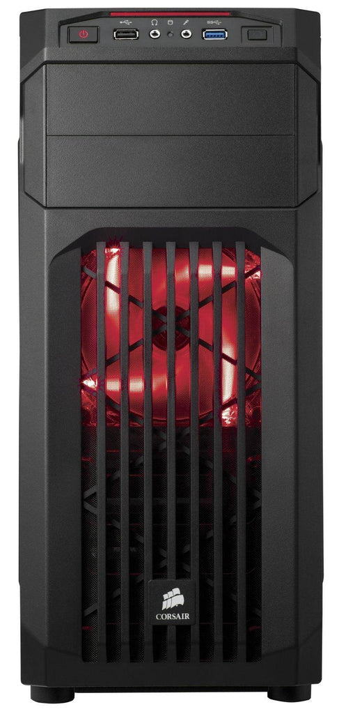 Corsair Carbide Series CC-9011050-WW Mid-Tower Steel Gaming Case with Red LED (Black)