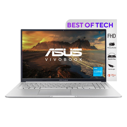 ASUS VivoBook 15 (2022), Intel®Core i3-1215U 12th Gen, 15.6" (39.62 cm) FHD, Thin and Light Laptop (8GB/512 SSD//Windows 11/Office 2021//Backlit KB/Icelight Silver/1.7 kg), X1502ZA-EJ322WS