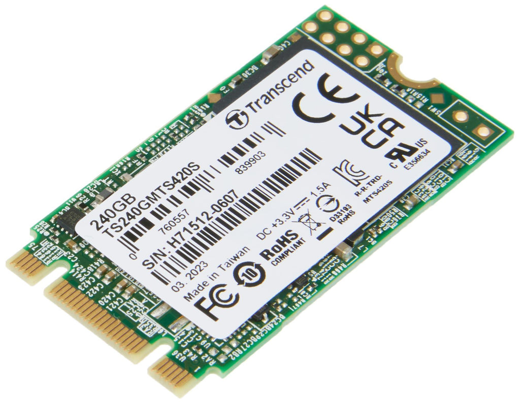 Transcend 240GB M.2 Internal (SSD) Solid State Drive | SATA III 6Gb/s | M.2 2242 SSD | 80 TBW | Read/Write - up to 500/430 MB/s | 3D NAND | 3 Yrs. Warranty | TS240GMTS420S