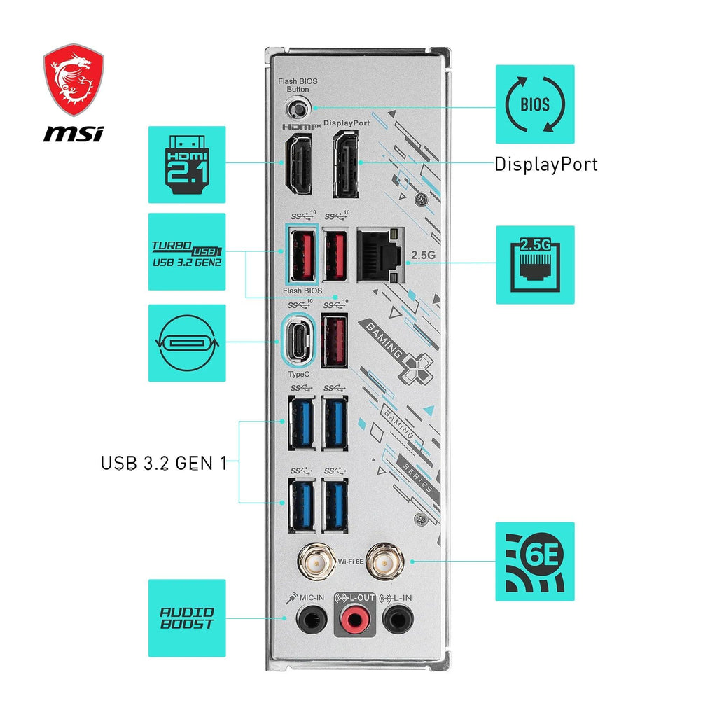 MSI B650M GAMING PLUS WIFI Motherboard, mATX - Supports AMD Ryzen 7000 Series Processors, AM5, DDR5 Memory Boost 7800+MHz/OC, 1 x PCIe 4.0 x16, 2 x M.2 Gen4, Wi-Fi 6E