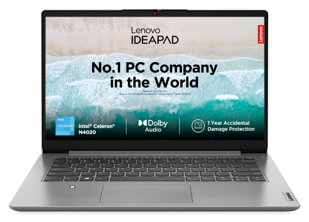 Lenovo IdeaPad 1 Intel Core Celeron N4020 14" HD Thin and Light Laptop (4GB/256GB SDD/Windows 11 Home/1Yr ADP Free/Cloud Grey/1.3Kg), 82V6005CIN