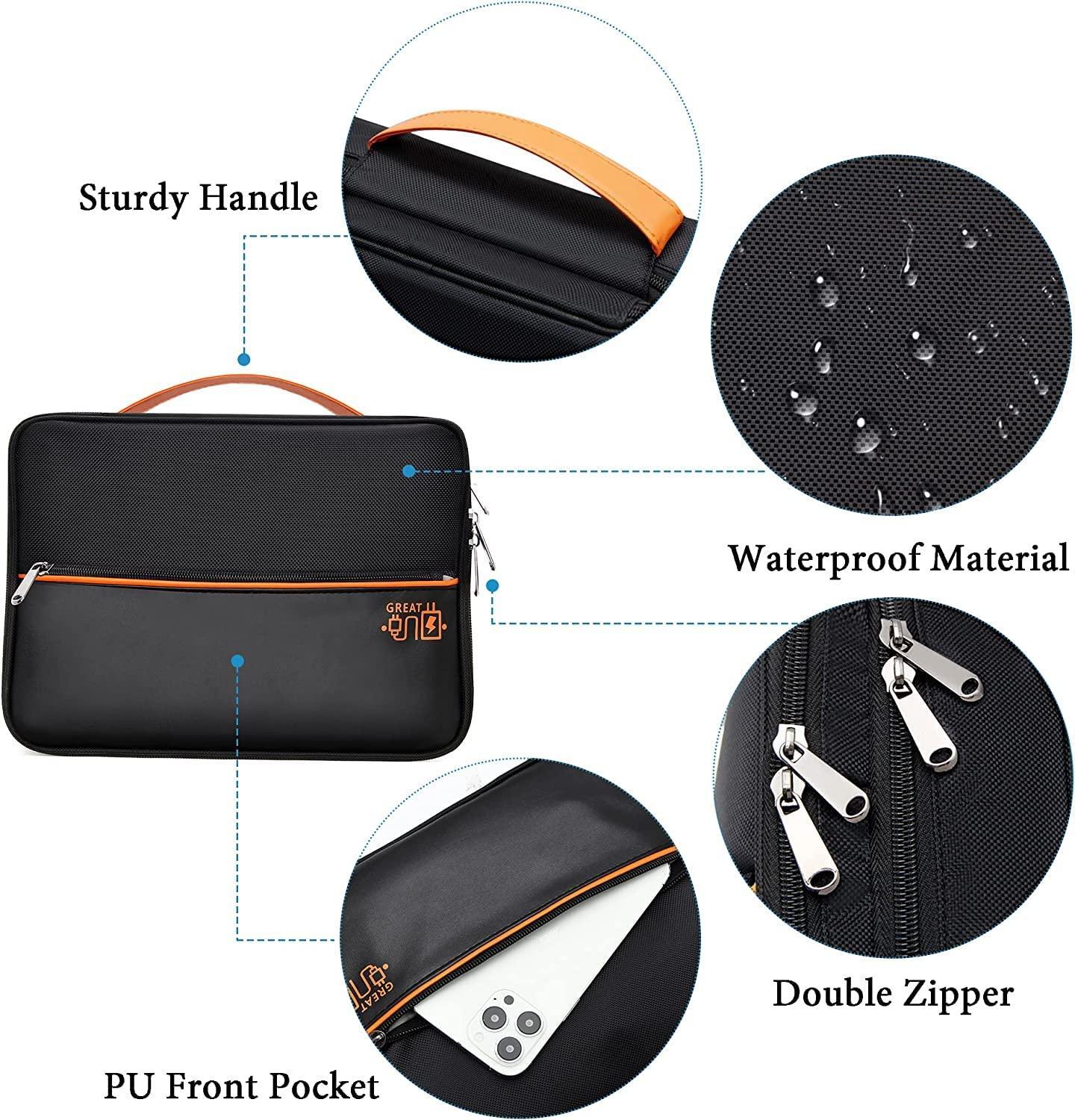 Seagull flight of fashion Nylon Double Layer Electronic Gadget Organizer Case, Cable Organizer Professional Bag For Accessories With Mobile Stand - 27 X 20 X 9 Cm - Black - Model 2