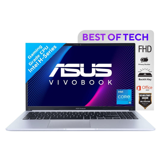 ASUS Vivobook 15, Intel Core i5-12500H 12th Gen, Thin and Light Laptop, 15.6" (39.62 cm) FHD, (8 GB RAM/512GB SSD/Windows11/Office 2021/Backlit/42WHr/Silver/1.70 kg), X1502ZA-EJ524WS