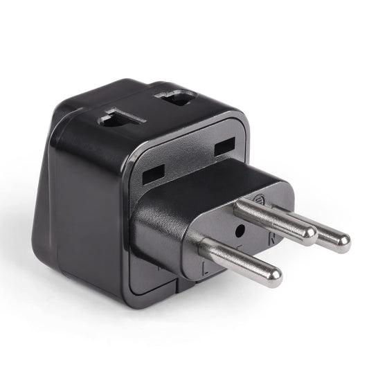 OREI India to Switzerland, Rwanda, Liechtenstein (Type J) Travel Adapter Plug - 2 in 1 - CE Certified - RoHS Compliant -Black Color (DB11A-BLK)