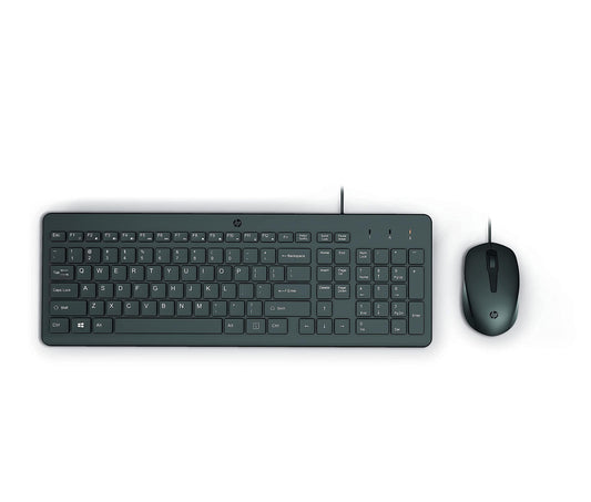 (Refurbished) HP 150 Wired Keyboard and Mouse Combo with 12 Shortcut Keys and USB Mouse with 1600 DPI (2