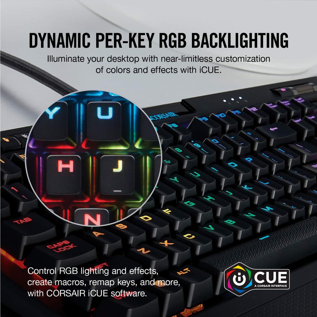 Corsair K70 MK.2 RGB LED Backlit Wired Mechanical Cherry MX Silent Gaming Keyboard (Black)