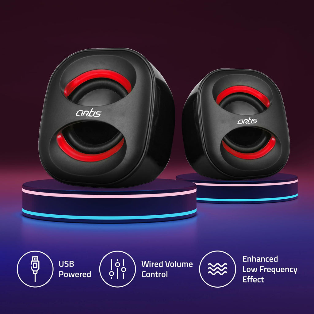 Artis Mini 2.0 USB Multimedia Speakers (Black)