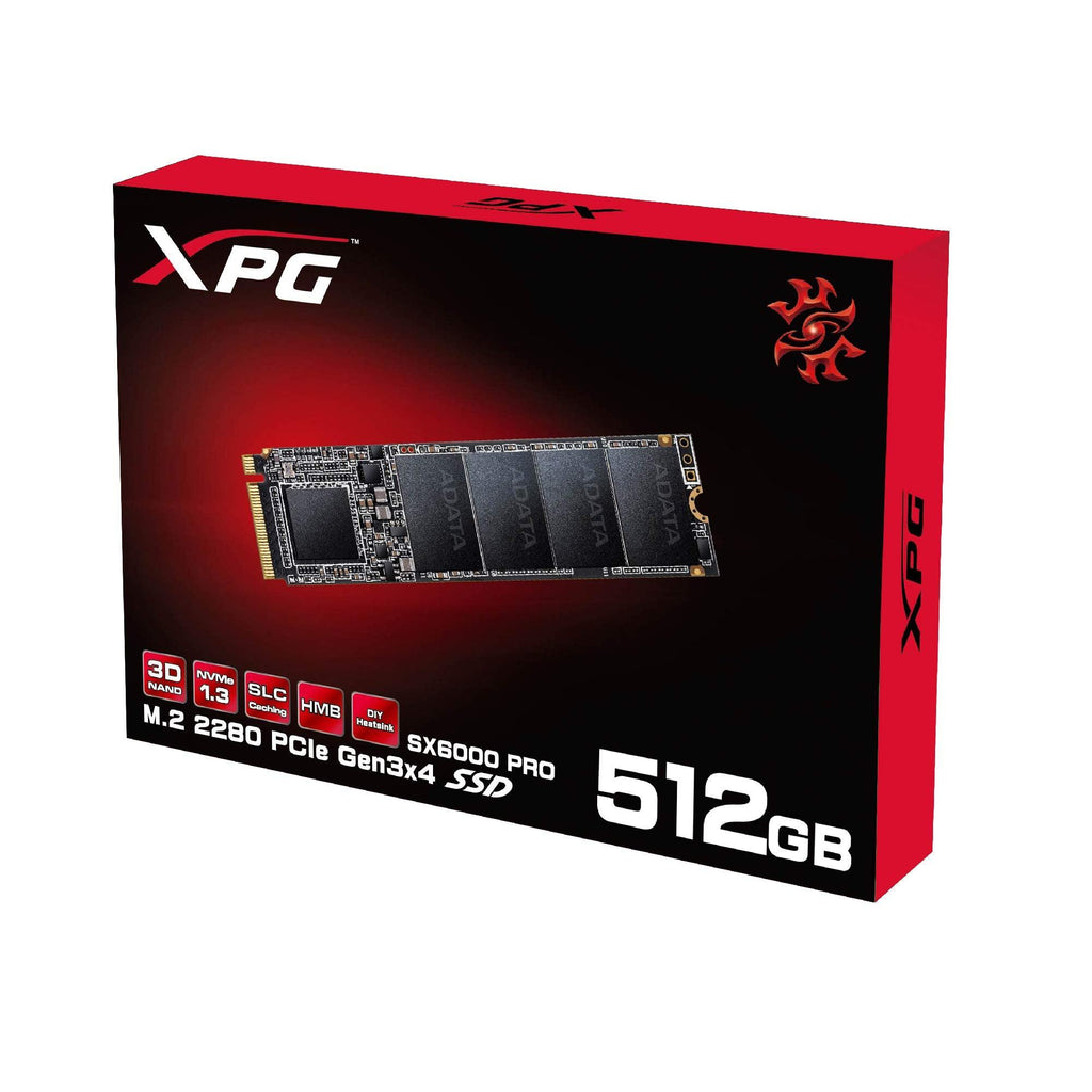 XPG Adata SX6000 Pro M.2 NVME 512GB PCIe Gen3x4 2280 Internal Solid State Drive/SSD, Read/Write speeds of up to 2100/1500 MB/s - ASX6000PNP-512GT-C Compatible with PC and Laptop