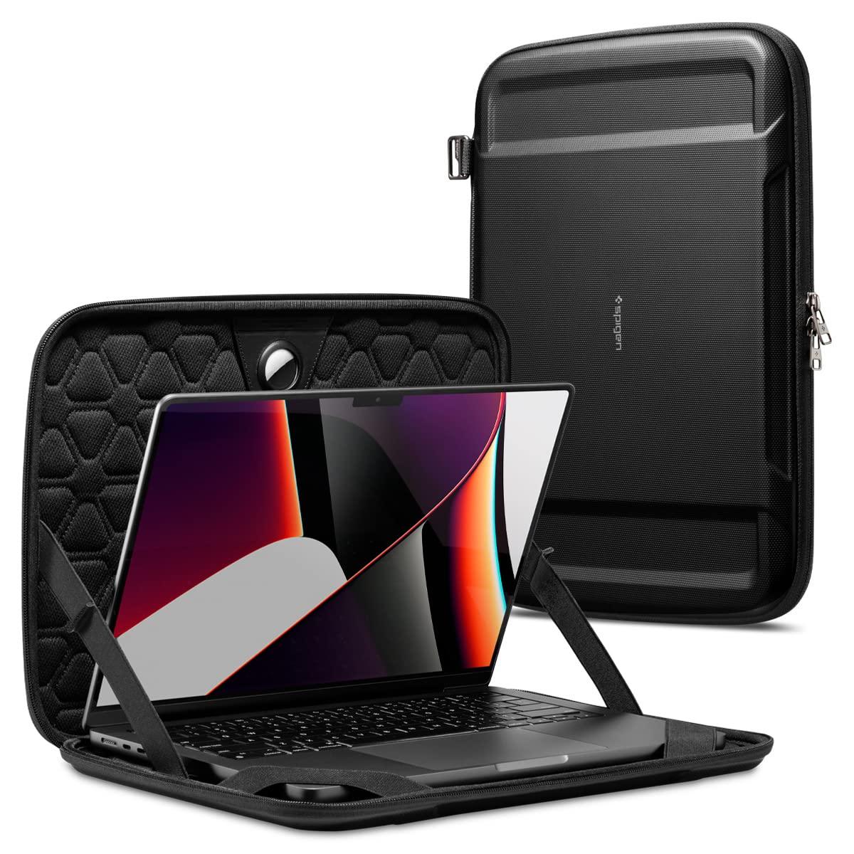 Spigen Rugged Armor Pro Hard Shell Protective Laptop Sleeve Compatible with New MacBook Pro 14 inch M3 / M3 Pro / M3 Max (2023) and M2 Pro / M2 Max A2779 (2023) / M1 Pro / M1 Max A2442 (2021) - Black