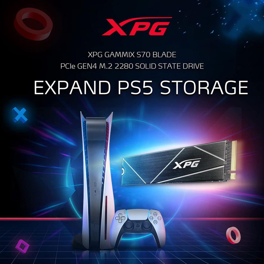 XPG GAMMIX S70 Blade M.2 NVME 512GB PCIe Gen4 2280 Internal Gaming SSD Read/Write Up to 7,400/6800 MB/s (AGAMMIXS70B-512G-CS) Compatible with PC, Laptop and Play Station 5