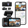 REDTIGER F17 4K 3 Channel Dash Camera for Cars Built-in 5.8GHz WiFi GPS, 2.5K+1080P+1080P Front and Rear Inside Loop Recording with 64GB Card, Dash Cam with 3 Inch Screen, WDR Night View