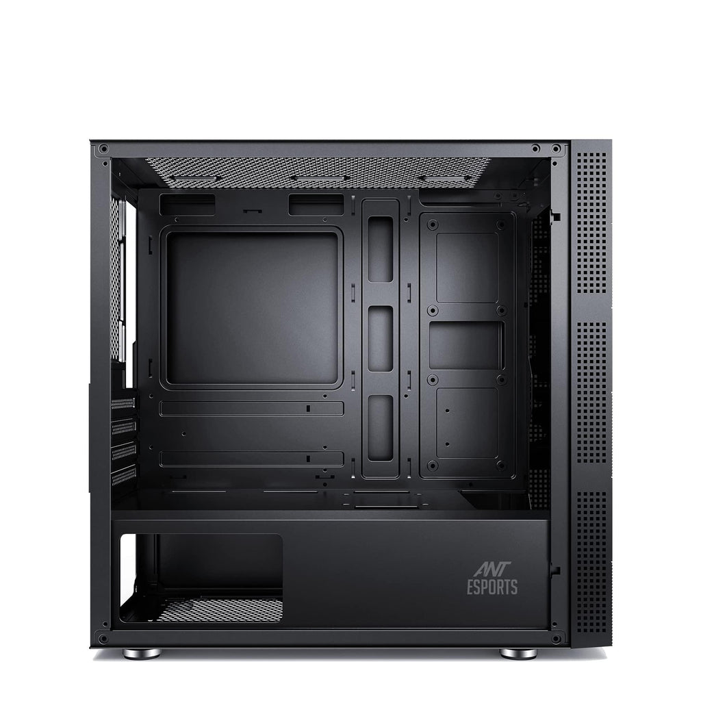 Ant Esports Elite 1000 PS Mid-Tower Computer Case/Gaming Cabinet - Black | Supports M-ATX, ITX with Pre-Installed 1 x 120mm Black Rear Fan