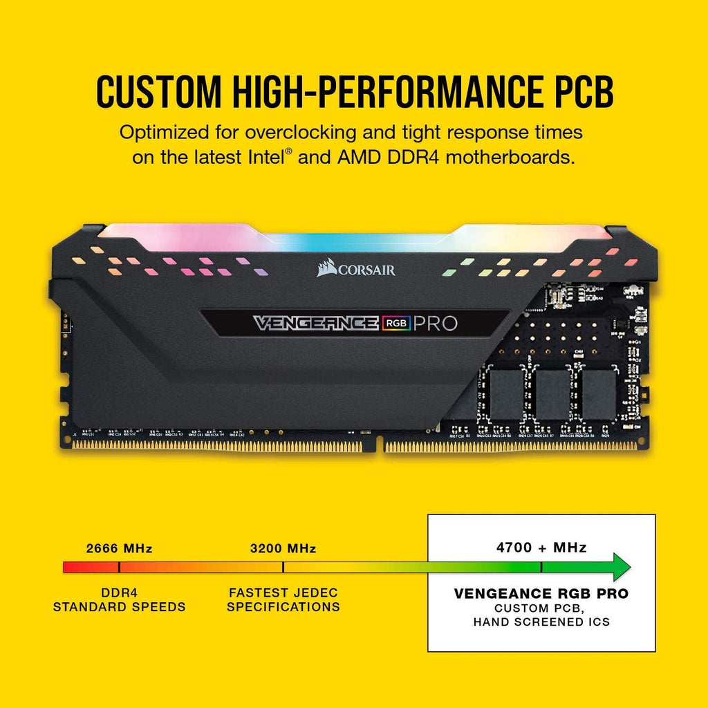 CORSAIR 32GB (2 x 16GB) Vengeance RGB Pro DDR4 3200MHz PC4-25600 Desktop Memory Model CMW32GX4M2E3200C16