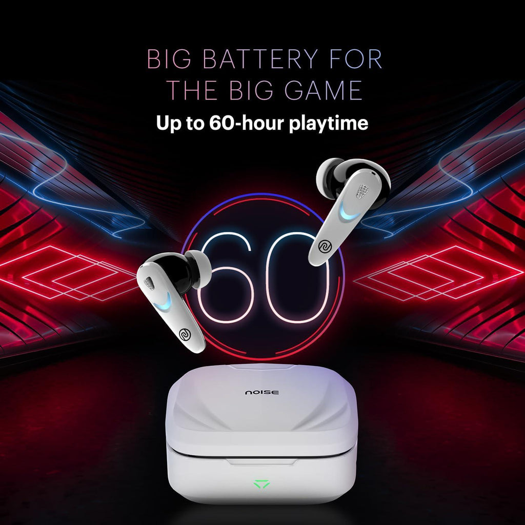 Noise Newly Launched Buds Combat X In-Ear Truly Wireless Gaming Earbuds with 40ms Low Latency, 60H of Playtime, Spatial Audio, RGB Lights, Instacharge(10 min=180 min),10mm Driver,BT v5.3(Covert White) - Triveni World