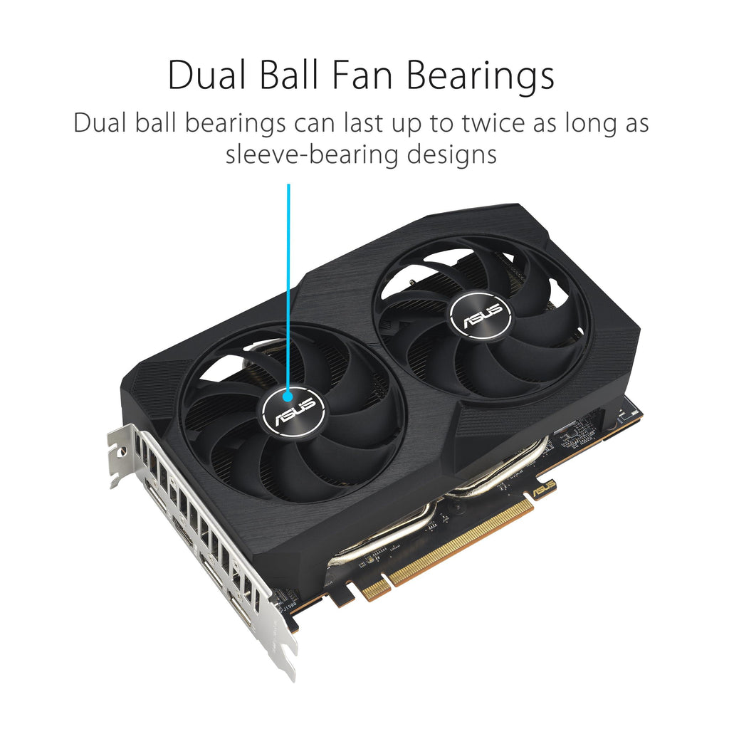 ASUS Dual Radeon Rx 7600 V2 Oc Edition 8Gb Gddr6 Graphics Card (Pcie 4.0, 8Gb Gddr6, Hdmi 2.1, Displayport 1.4A, 2.5-Slot Design, Axial-Tech Fans, Gpu Tweak Iii) - Pci_E_X16