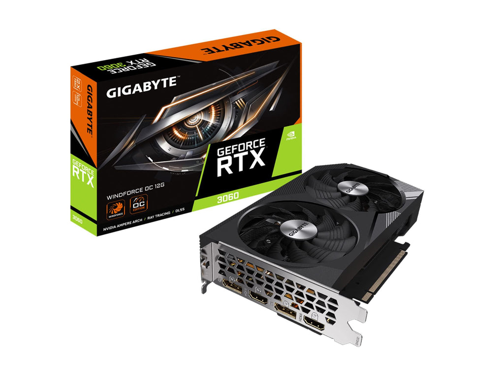 GIGABYTE NVIDIA GeForce RTX 3060 WINDFORCE OC 12GB GDDR6 pci_e_x16 Graphics Card (GV-N3060WF2OC-12GD)