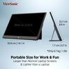 ViewSonic 16 Inch Full HD Portable Monitor 1920x1080 IPS Panel, 60Hz, USB Type-C One Cable Solution 60W Charge Back, Speaker, Eye Care, Foldable Stand, Sleeve Case 2 x USB-C 3.2, 1 x Mini HDMI -VA1655