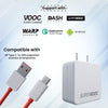 Oneplus SuperVooc 65W Fast Charing Adaptor & Cable Combo Compatible with OnePlus, Samsung, Realme, Xiaomi, Oppo, Vivo & Other Smartphones, Type C Charger Dash, Warp, Vooc, Supervooc protocols.