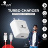 Kratos 65W Fast Charger Adapter & USB-A to Type C Cable Combo, Compatible with Samsung, OnePlus, Realme, Xiaomi, Oppo, Vivo & Other Smartphones, Type C Charger Supports Dash, Warp, Vooc, SuperVooc