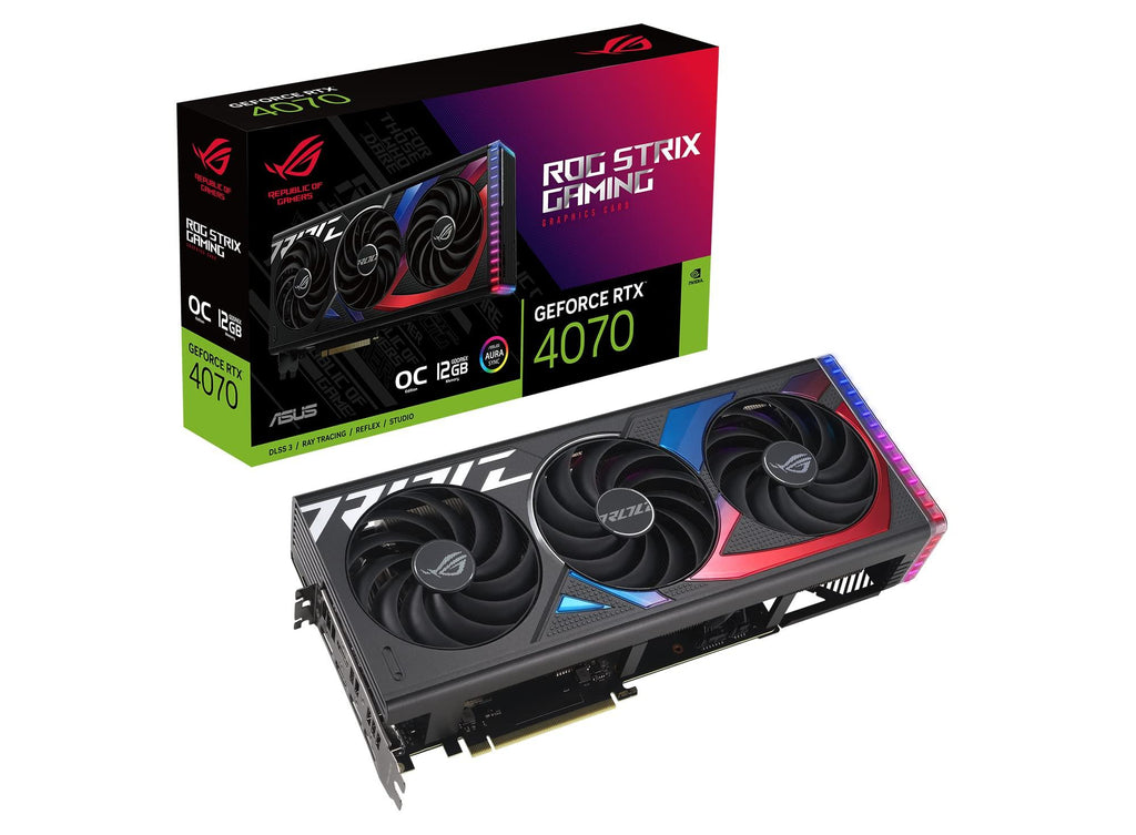 ASUS Rog Strix Geforce Rtx 4070 Oc Edition Gaming Graphics Card (Pcie 4.0, 12Gb Gddr6X, Dlss 3, Hdmi 2.1, Displayport 1.4A) Rog-Strix-Rtx4070-O12G - Pci_E