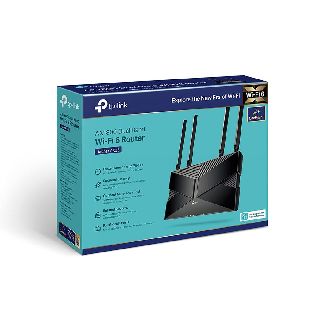 TP-Link Archer AX23 AX1800 Dual-Band Wi-Fi 6 Router (1800 Mbps Speed Gigabit Wireless | Beamforming OFDMA | Next-Gen Platform Dual-Core CPU | One Mesh Easy Setup) Black