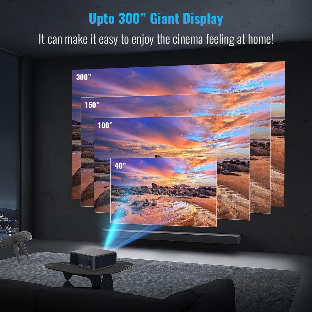 WZATCO Alpha X (Upgraded), Native 1080P Fully Automatic 4K HDR Projector for Home, Ultra Bright 11600L, 850 ANSI, (Intelligent OA + Screen Fit), HDMI ARC, Android 9, BT 5.1, WiFi 6, 2GB 32GB