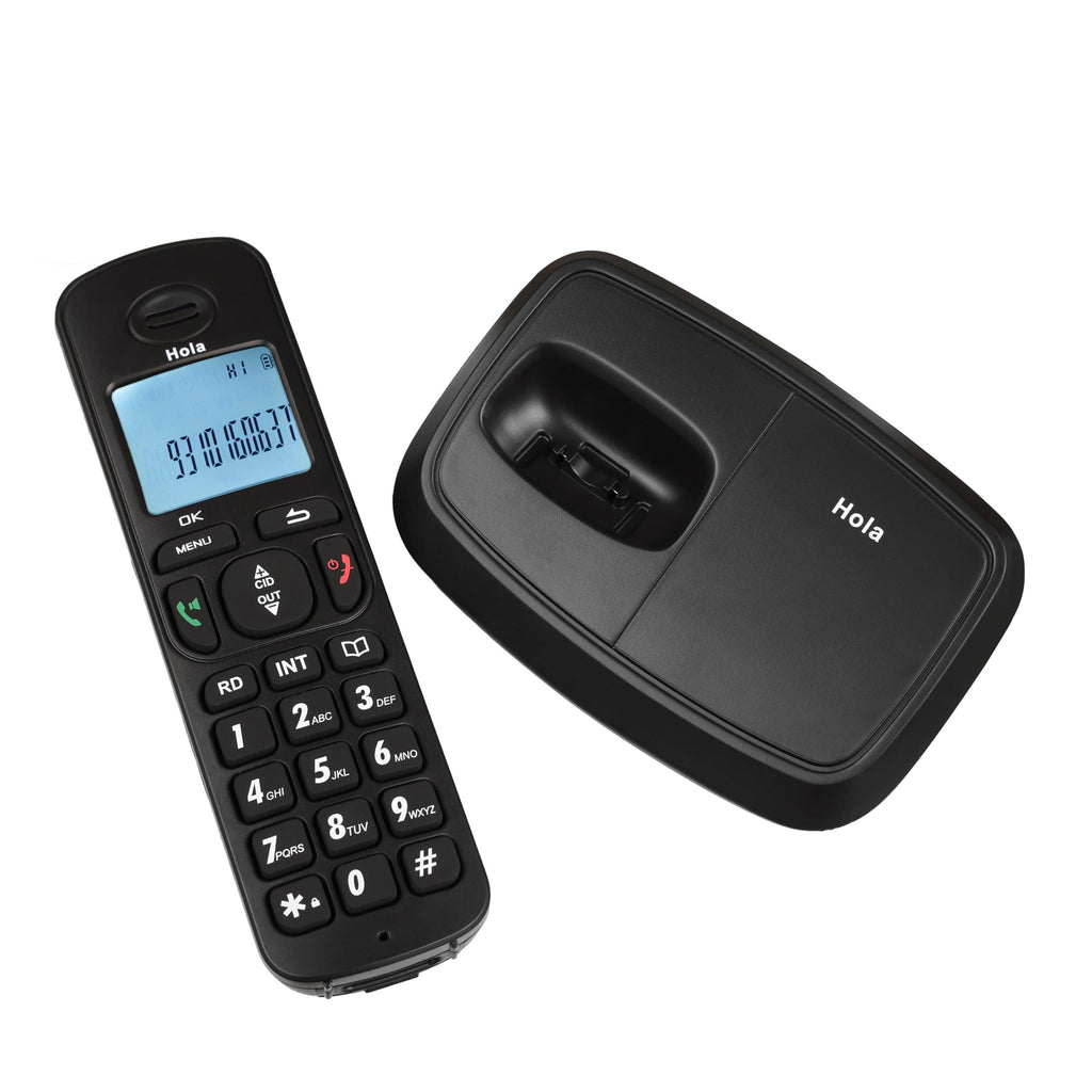 Hola ! Tc 700 Cordless 2.4Ghz Landline Phone with Caller Id Display, Stores 50 Contacts, Upto 8Hrs of Talk Time, Solid Build Quality, Alarm Function, Auto Answer, Mute & Flash Function